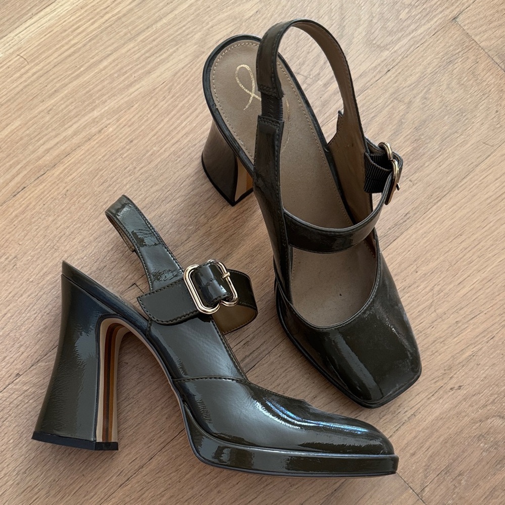 Sam Edelman Women’s Dark Green Slingback Heels